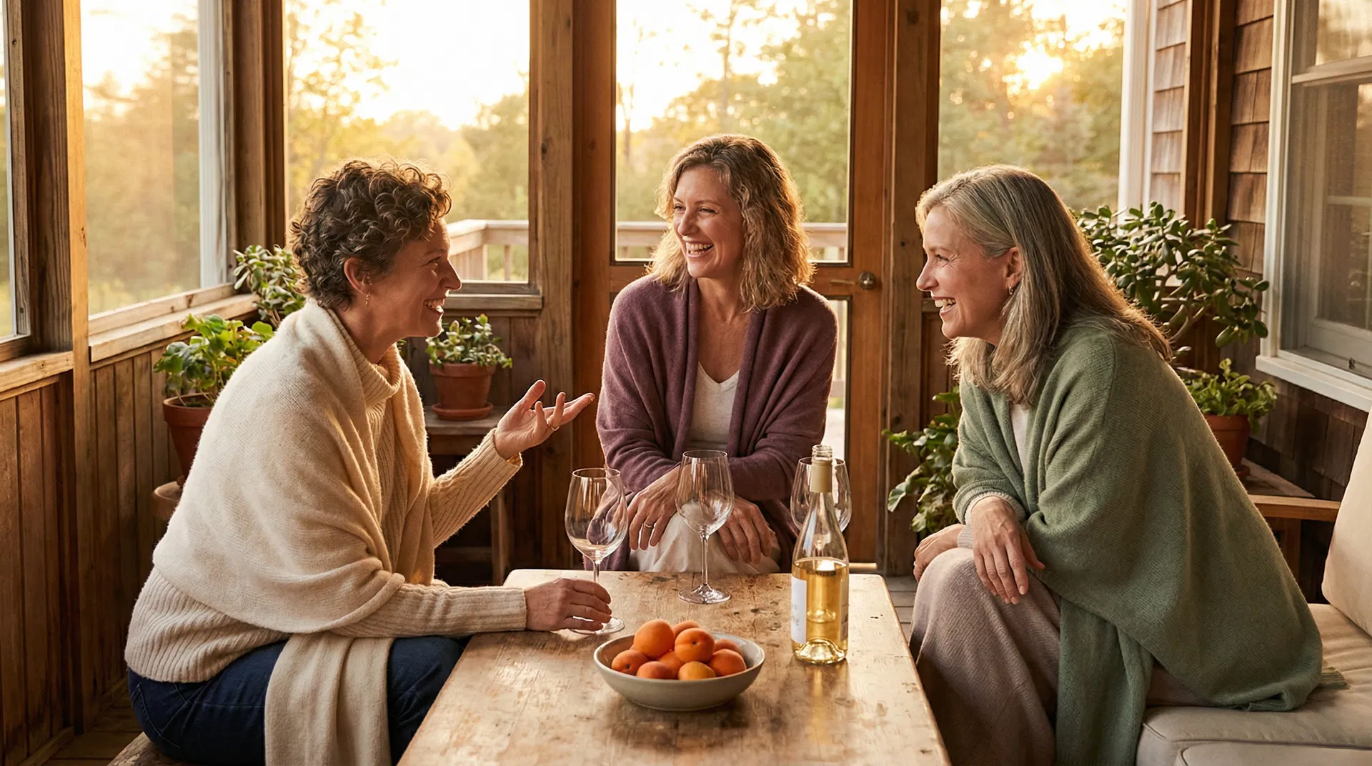 Women connecting and laughing together